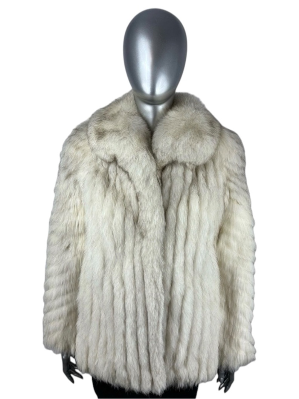 Blue FOX Jacket, SAGA, Size S, Certified Vintage Fur